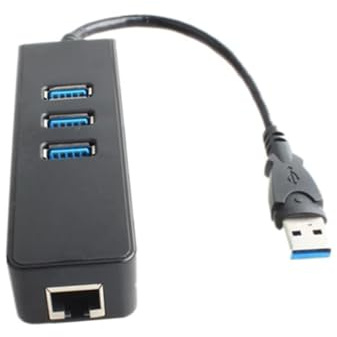 SMASOLO USB Hub with Gigabit Ethernet Adapter Superspeed External Hub and Lan Network Port for Xp Desktop Laptop High-performance Network Port Adapter Black