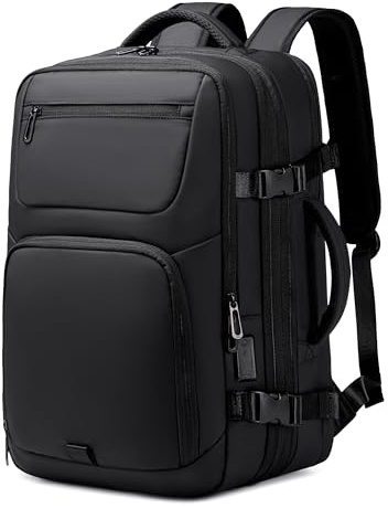BJIAX Handgepäck Rucksack, Herren Damen Erweiterbar Wasserdichter Reiserucksack Kofferrucksack, Mit USB-Schnittstelle Laptop Backpack für 15,6 Zoll Laptop, Ein Rucksack für Business, Arbeit und Schule
