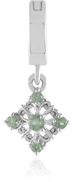 Cavill Alexandrit Anhänger Silber 925er Sterlingsilber platiniert mit 0,144 ct Rundschliff-Indische Edelsteine, quadratisches Blüten-Design, moderner Schmuck rund, 18x8 mm