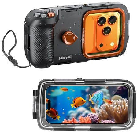 Unterwasser Handyhülle Wasserdicht Schnorcheln Wasserdicht Tauchen,Handy Unterwasser Hülle Wasserfeste tief 20M Handytasche für iPhone 17 16 15 14 13 12 11 Pro Max/XS/X Samsung Galaxy und Mehr Handys
