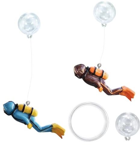 YIPFEN 2 Stück Aquarium Dekoration, Schwimmende Kleine Taucher Aquarium Zubehör, Interessantes Fisch Tank Ornaments, geeignet für alle Arten von Fischen und Aquarien, Schwimmbecken