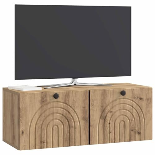 vidaXL Wandmontierter TV-Schrank Artisan-Eiche 78,5 x 31 x 30 cm, Modernes Wohnzimmer Lager, rechteckiges Design, Wandregal, praktische Medieneinheit, viele Entertainment Plätze