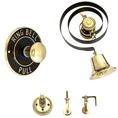 Traditional Butlers Bell Kit with Solid Heavy Cast Brass Pull