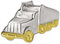 CLEVER SCHMUCK Silberner einzelner Herren Ohrstecker LKW Truck 11 x 7 mm glänzend bicolor teilvergoldet STERLING SILBER 925 im Etui blau