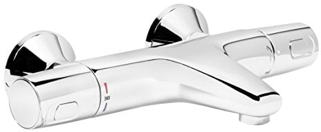 GROHE Mitigeur thermostatique Bain / Douche Precision Trend, montage mural, protection anti-brûlure, raccord fileté 1/2, rosaces incluses, chromé, 34227002 (Import Allemagne)