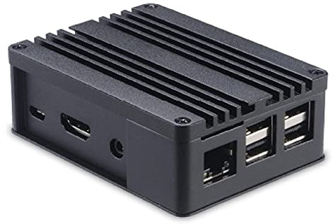 Akasa Pi | Raspberry Pi 3 Case | Fanless Passive Cooling | Black Pi Case | Pure Aluminium Heatsink | Thermal Kit | Compatible with Raspberry Pi 3 Pi 2 Pi Model B+ Asus Tinker Board S | A-RA03-M1B