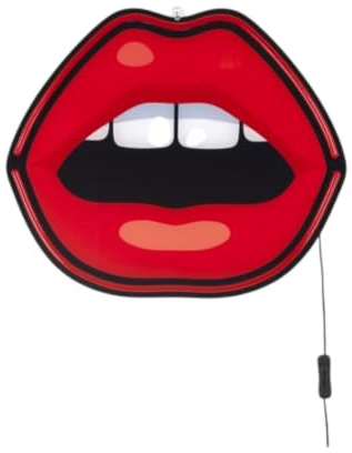 Seletti Blow Neon Lamp Mouth Wandlampe mit hellen Lippen rot