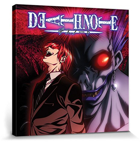 1art1 Death Note Poster Light Yagami Bilder Leinwand-Bild Auf Keilrahmen | XXL-Wandbild Poster Kunstdruck Als Leinwandbild 40x40 cm