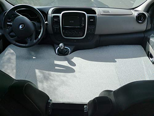 kfoam.es Faltmatratze für den Fahrerbereich von Wohnmobilen Renault Trafic, Opel Vivaro, Nissan Primastar und FIAT Talento (+2002), Grau