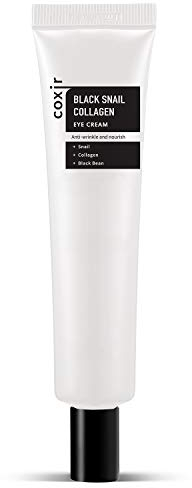 COXIR Black Snail Kollagen Augencreme (30 ml / 1,01 fl.oz.) Schwarze Bohnen | Schneckenschleim |formulierte Kollagencreme