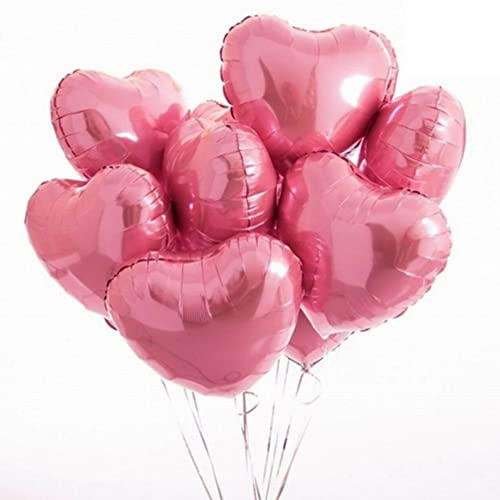 Ballons Herz Helium | FVCENT 30 Stück Herz Helium Luftballons Herzluftballons Heliumballon Folienballon Hochzeit Folienluftballon Geeignet für Geburtstag Brautdusche Valentinstag (rosa)