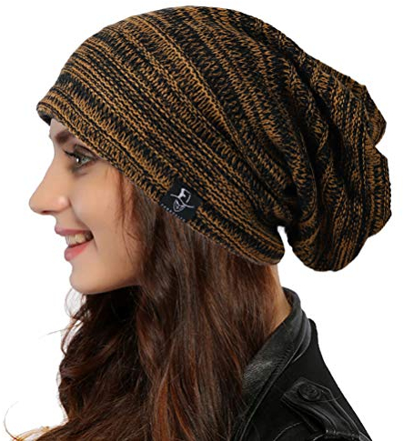 Ruphedy Damen Beanie Mütze Winter Long Oversized Slouchy Beany Strickmütze B08 (B5001-Ingwer)