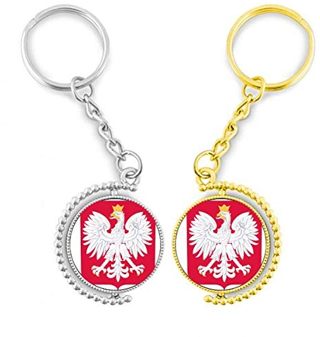 DIYthinker Polen, das Nationalemblem, Ring aus Metall, goldfarben, Schlüsselanhänger