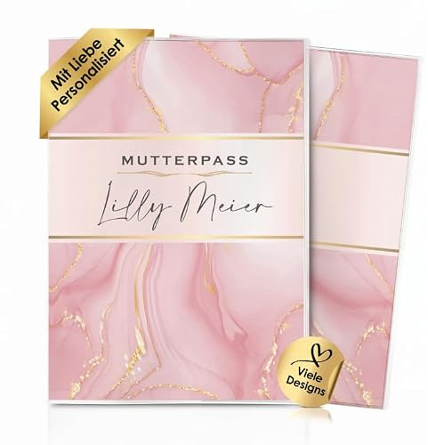 Cozy Racoon 3-teilige Mutterpasshülle für den deutschen Mutterpass | Hochwertige Hülle für deinen Mutterpass | Design Glamour Splash (mit Personalisierung/mit Name)