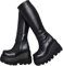UMore Overknee Stiefel Damen - Plattform Keilabsatz Plateau Thigh High Boots Winter Langschaftstiefel Lange Röhre