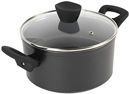 Russell Hobbs RH01712EU Pearlised 20 cm Marmite en Aluminium Forgé, avec Couvercle en Verre Trempé, Revêtement Antiadhésive, Sans PFOA, Compatible avec les Plaques à Induction, Passe au Lave-Vaiselle