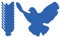 Friedensbewegung 10 × Aufkleber 45 × 36 mm, Blaue Friedenstaube ohne Hintergrund (konturgeschnitten)