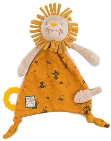 Moulin Roty Knuffeldoek Met Fopspeenketting Leeuwtje Sous Mon Baobab