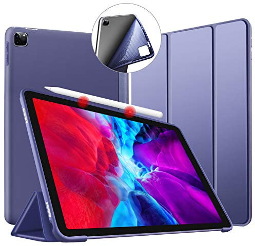 VAGHVEO Funda para iPad Air 13 Pulgadas (M3 2025/M2 2024)/ iPad Pro 12,9 2022/2021/2020/2018, iPad Pro 12.9 6ª/5ª/4ª/3ª Generación Smart Cover Protectora, Carcasa Trasera Flexible de TPU, Azul Oscuro