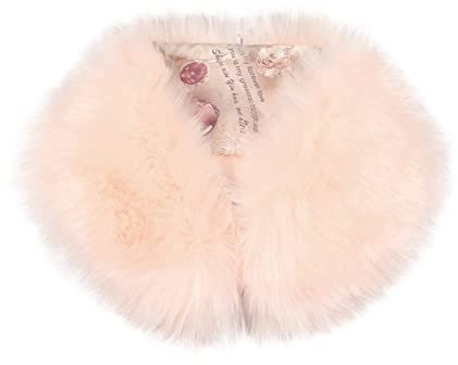 MoreChioce Kunstpelz Kragen Schal, Damen Fauxpelzkragen Faux Fuchspelz Kragen Kunstfell Winterschal Schlauchschal Abnehmbarer Warmer Plüsch Schal Bekleidungszubehör,57cm × 9,5cm Rosa