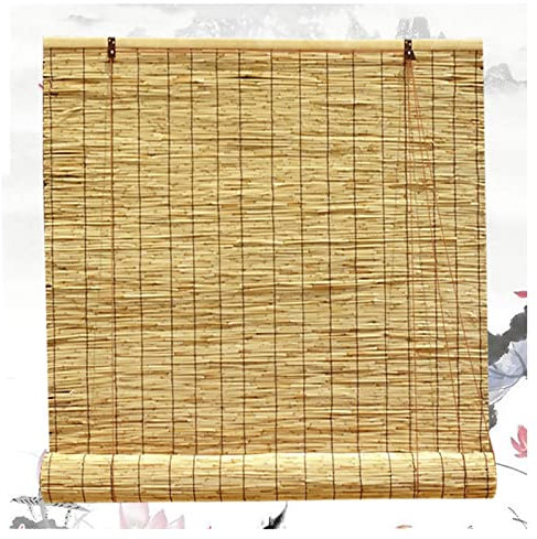 SHUITUKOUU Bambus-Rollo,Schilfvorhang,Natürlicher Schilfvorhang,Bambusrollo Outdoor,Lichtfilterung,Wasserdicht,Anti-UV,Für Terrasse/Garten/Fenster/Tür/Küche,anpassbar,W90xH180cm/36x71in