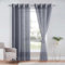 DWCN Sheer Voile Vorhang mit Ösen Gardinen Kurz Durchlässige Vorhänge Weiss Vorhang Transparent, Dunkelgrau, 240x132cm(HxB)