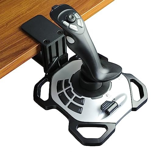 WELLMETE - Soporte de escritorio para joystick Flight Sim, compatible con Logitech G Extreme 3D PRO Joystick para ventanas, soporte ajustable de acero duradero para soporte de joystick de vuelo Hotas
