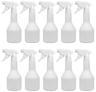 Uttex 10x Sprühflaschen 500ml GL – Nachfüllbare Leersprüher mit Strahl- und Feinsprühfunktion | Weiß glänzend | Vielseitige Spray Bottles für Haushalt, Werkstatt & Garten