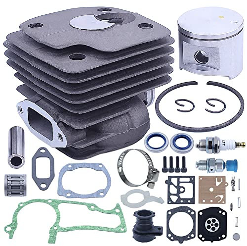 Gubeter Kit de pistón de Tarjeta de 52 mm de diámetro Interior del Cilindro, Pieza de Motosierra para Jonsered 2063 2065 2071, para Motosierra para Husqvarna 372, 372Xp, 371, 365, 362, 503691072