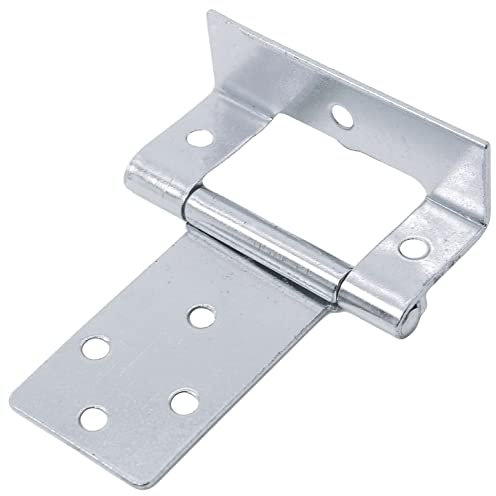 Large Cranked 50mm / 2 Flush Hinges Door Zinc Plated Cranked Flush Hinges Heavy Duty Crank Flush Hinges for Internal External Doors Cupboards Cabinets Dresser Wardrobes Pack of 10.