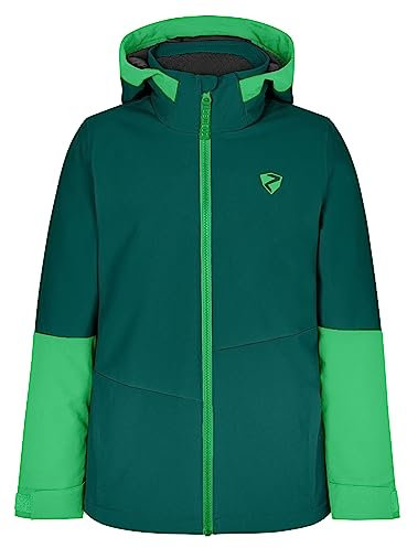 Ziener Kinder AVAK Ski-Jacke Winterjacke | wasserdicht winddicht warm, deep green.irish green, 140