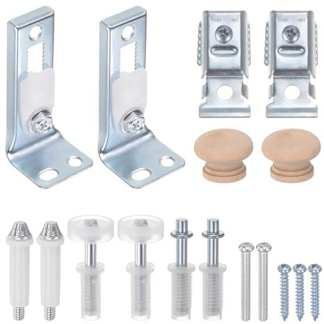 sourcing map Bifold Door Hardware Kit Include Top & Bottom Pivot, Bracket & Guide Wheel, Knob & Screw Bi-fold Closet Door Hardware Kit for Folding Pocket Door Accordion Door Barn Door