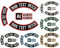 DIYEMB 6 Stück individuell bestickte Biker Patches, personalisierte Stickerei Rocker Patch Fahrer Motorrad Patches für Veteranen Weste oder Jacke (schwarz)