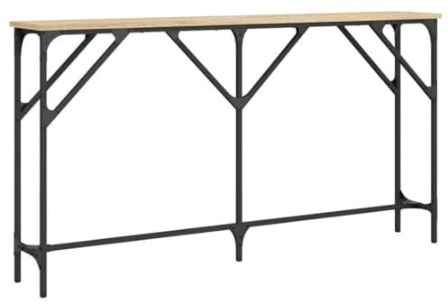 vidaXL Table Console, Table d’Appoint avec Pieds Réglables, Bout de Canapé, Meuble d'Entrée Salon, Industriel, Chêne Sonoma Bois d'Ingénierie