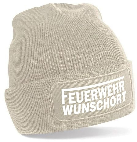Herzbotschaft personalisierte Beanie Strickmütze mit Wunschort | Feuerwehr | | Farbwahl | Unisex SoftTouch angenehm weiche und warme Wintermütze | OneSize Einheitsgröße für Erwachsene