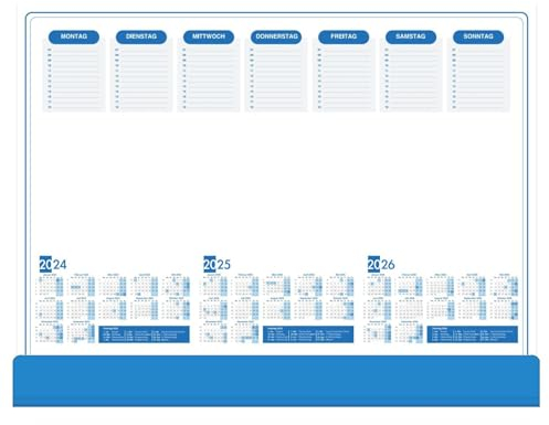 Schreibtischunterlage Schreibunterlage Papier 50 Blatt Schutzleiste Kalender 2024/2025 / 2026 ca. A2 56 x 42,5 cm