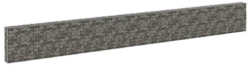 Baziroo Gabbione parete in acciaio zincato, 900 x 30 x 100 cm, colore: argento, griglia per gabbioni
