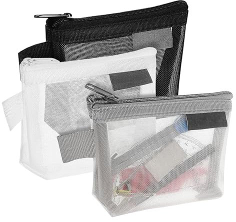 GALPADA Mini-geldbörsen-Set Netz-reißverschlusstasche Taschen Für Damen Mühelose Organisation Schwarz Weiß Grau