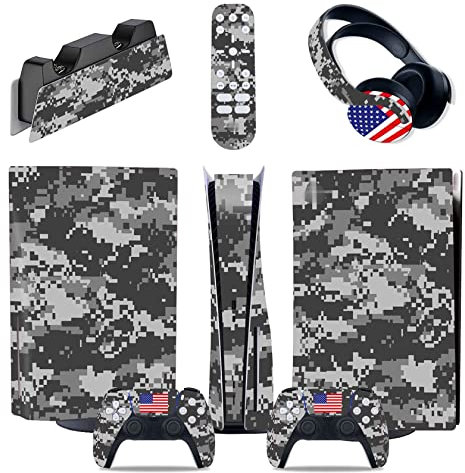 Para PS5 Consola Disc Edition & Digital Edition Pegatina Vinilo Calcomanía Cubierta Para Ps5 Mando & Estación Carga & Auriculares & Mando Multimedia 30224 Sin Burbujas Sin Espuma Antiarañazos(Size:Dig