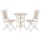 ShGaxin 3-TLG. Bistro-Set, Gartenset Tisch Und Stühle, Balkon Möbel Für Kleinen Balkon, Terrassenmöbel, Balkonset, Balkonmöbel, Stahl Weiß