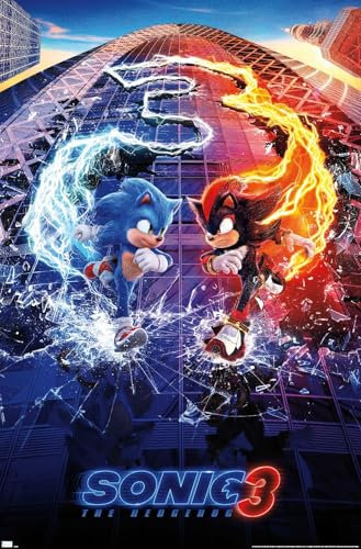 Trends International Sonic The Hedgehog 3 – Wandposter, 1 Blatt, 56,8 x 86,4 cm, ungerahmte Version