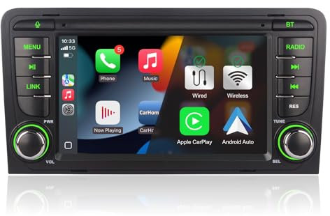 Pantalla para Audi A3 S3 RS3 2003-2012 Radio Coche con Inalámbrico CarPlay Android Auto