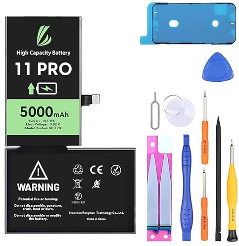 LL TRADER Akku für iPhone 11 Pro, 5000mAh Lithium-Ionen-Akku mit hoher Kapazität und Allen Reparaturwerkzeugen neu