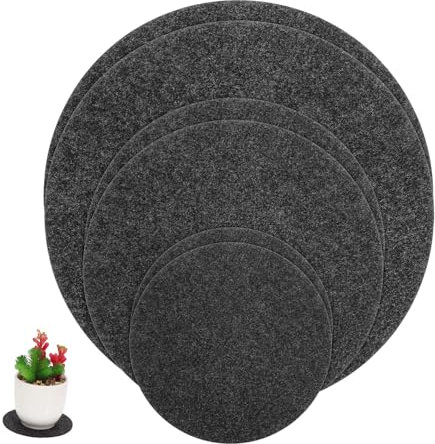 CAXUSD 6 Pcs Dessous De Verre en Feutre Soucoupes Rondes pour Pot De Fleurs Tapis De Pot De Fleurs en Feutre Doublures De Jardinière en Feutre Tapis De Plante Rond en Feutre Tapis De