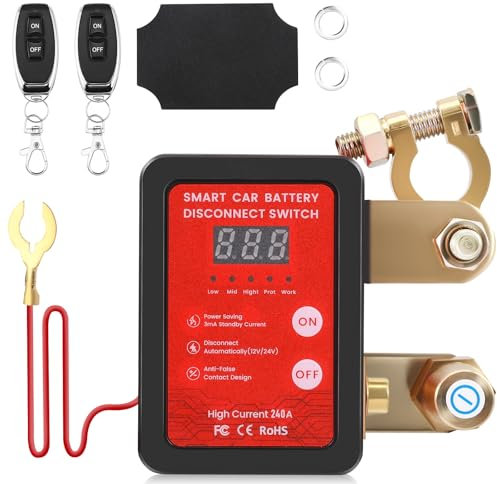 Interruttore di separazione per auto, telecomando senza fili, 12 V, intelligente batteria Kill Switch antifurto, spegnimento automatico, relè di separazione per auto, camper, ATV, camion, barca