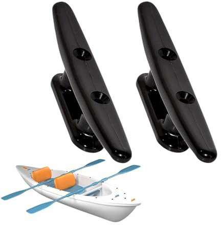 Boot Cleat Hooks | Black Boat Muschel, 4 Zoll Nicht-Schlupfboot-Dock-Stollen Seilclips, Seetanghaken, Küstendekoration für Bootsfahrer