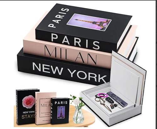 Tyafzzn Deko Bücher für Heimdekor, 3 Stück Gefälschte Bücher Deko, Buchbox Aufbewahrung, Deko Buch Aufbewahrungs Box, Buchform Box für Couchtisch Regale Dekobücher für Büro