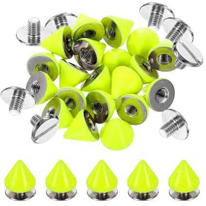 sourcing map Kit di 20 punte e borchie, 7,5 x 8 mm, rivetti rapidi punk rock, per fai da te, artigianato in pelle, cinture, borse, scarpe, accessori, verde
