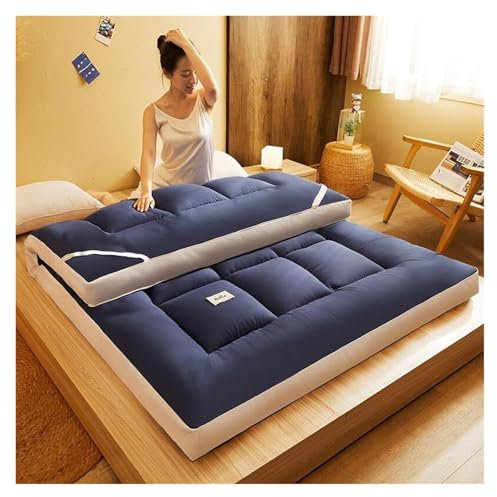 RoroCove Bodenmatratze,Futon-Matratze, Dicke aufrollbare Gästematratze, Faltbare tragbare Einzelmatratze for Sofa-Liege-Couch-Gästeschlafsaal(Blue,59x79inch)