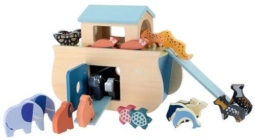 Holyart Arca de Animales de Noé 24 Piezas Play Set Sevi Madera Pintada